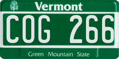 VT license plate COG266