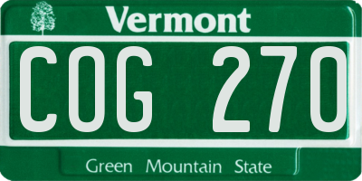 VT license plate COG270