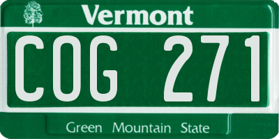 VT license plate COG271