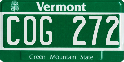 VT license plate COG272