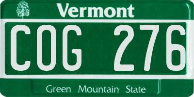 VT license plate COG276