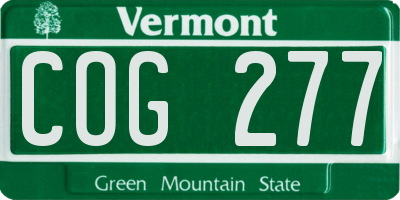 VT license plate COG277