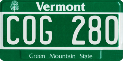VT license plate COG280