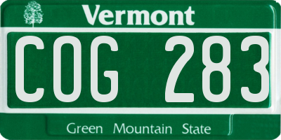 VT license plate COG283