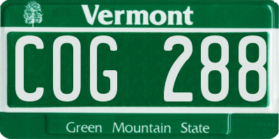 VT license plate COG288