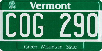 VT license plate COG290