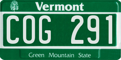 VT license plate COG291