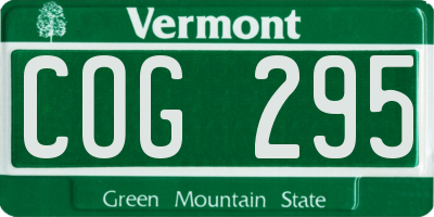 VT license plate COG295
