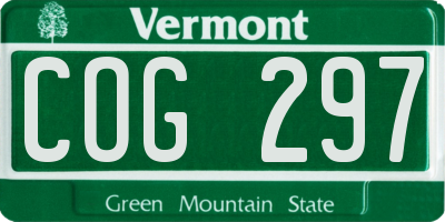 VT license plate COG297