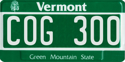 VT license plate COG300