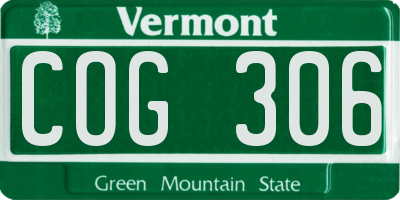 VT license plate COG306