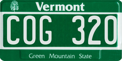 VT license plate COG320