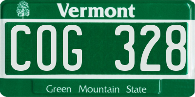 VT license plate COG328