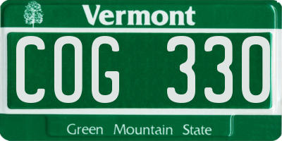 VT license plate COG330