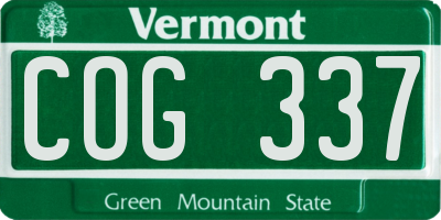 VT license plate COG337