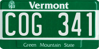 VT license plate COG341