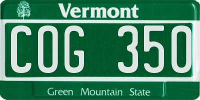 VT license plate COG350