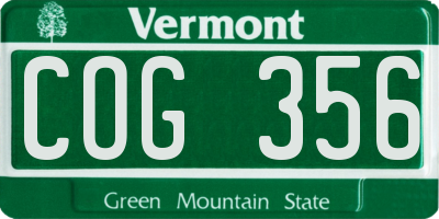 VT license plate COG356
