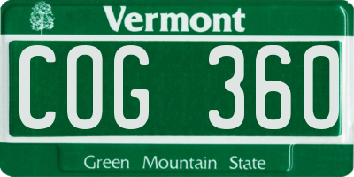 VT license plate COG360