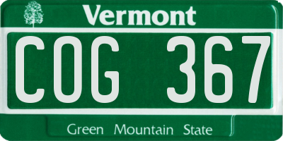 VT license plate COG367