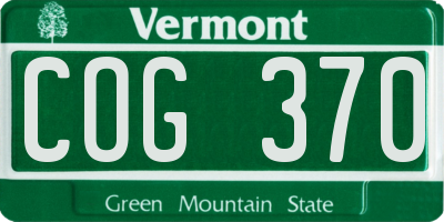 VT license plate COG370
