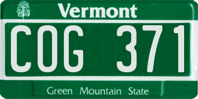 VT license plate COG371