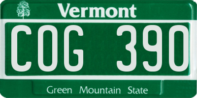 VT license plate COG390
