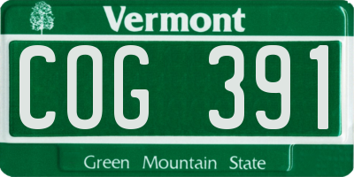 VT license plate COG391