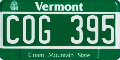 VT license plate COG395