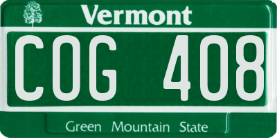 VT license plate COG408