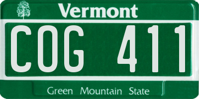 VT license plate COG411
