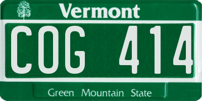 VT license plate COG414