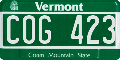 VT license plate COG423