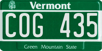 VT license plate COG435