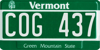 VT license plate COG437