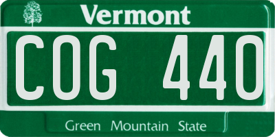 VT license plate COG440