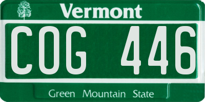 VT license plate COG446