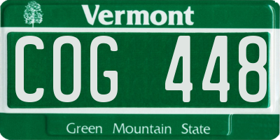 VT license plate COG448