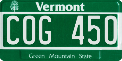 VT license plate COG450