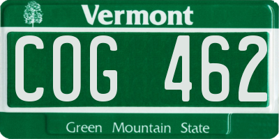 VT license plate COG462