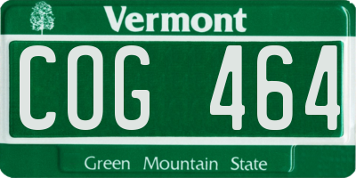 VT license plate COG464