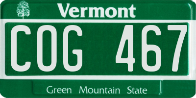 VT license plate COG467
