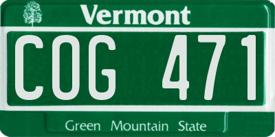 VT license plate COG471