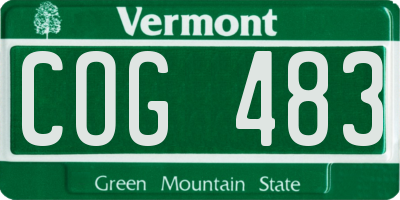 VT license plate COG483