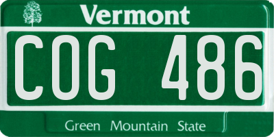 VT license plate COG486