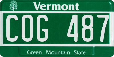 VT license plate COG487