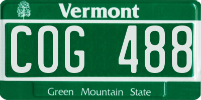 VT license plate COG488