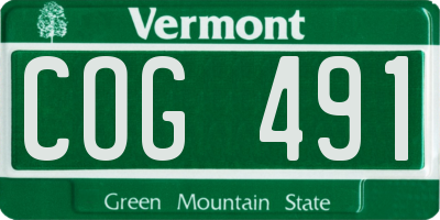 VT license plate COG491