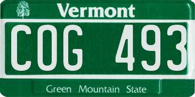 VT license plate COG493