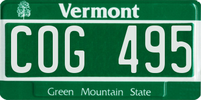 VT license plate COG495
